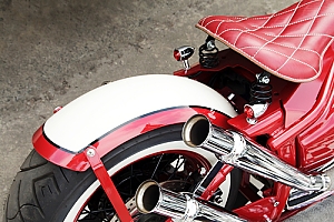 Red chrome 1950s motorcycle vintage