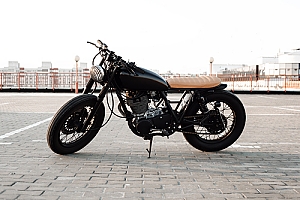 Shiny black motorcycle