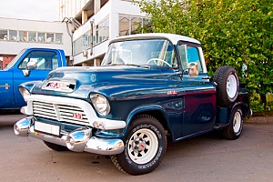 Vintage GMC truck at a car meet