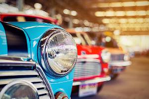 Buying a classic car, here is a range of classic cars in a row.
