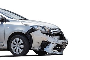 Car in the aftermath of an accident. An auto body specialist can swiftly repair potential issues
