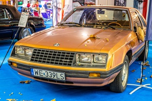old retro classic ford mustang with fox body at warsaw motor show