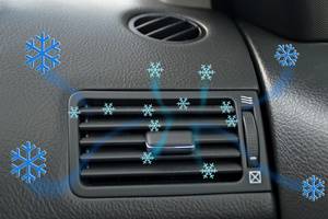 Car air conditioning system blowing cool air