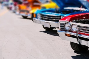 classic american cars street display